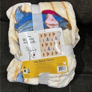 Disney Winnie the Pooh Plush Blanket with Blue and Pink Accents